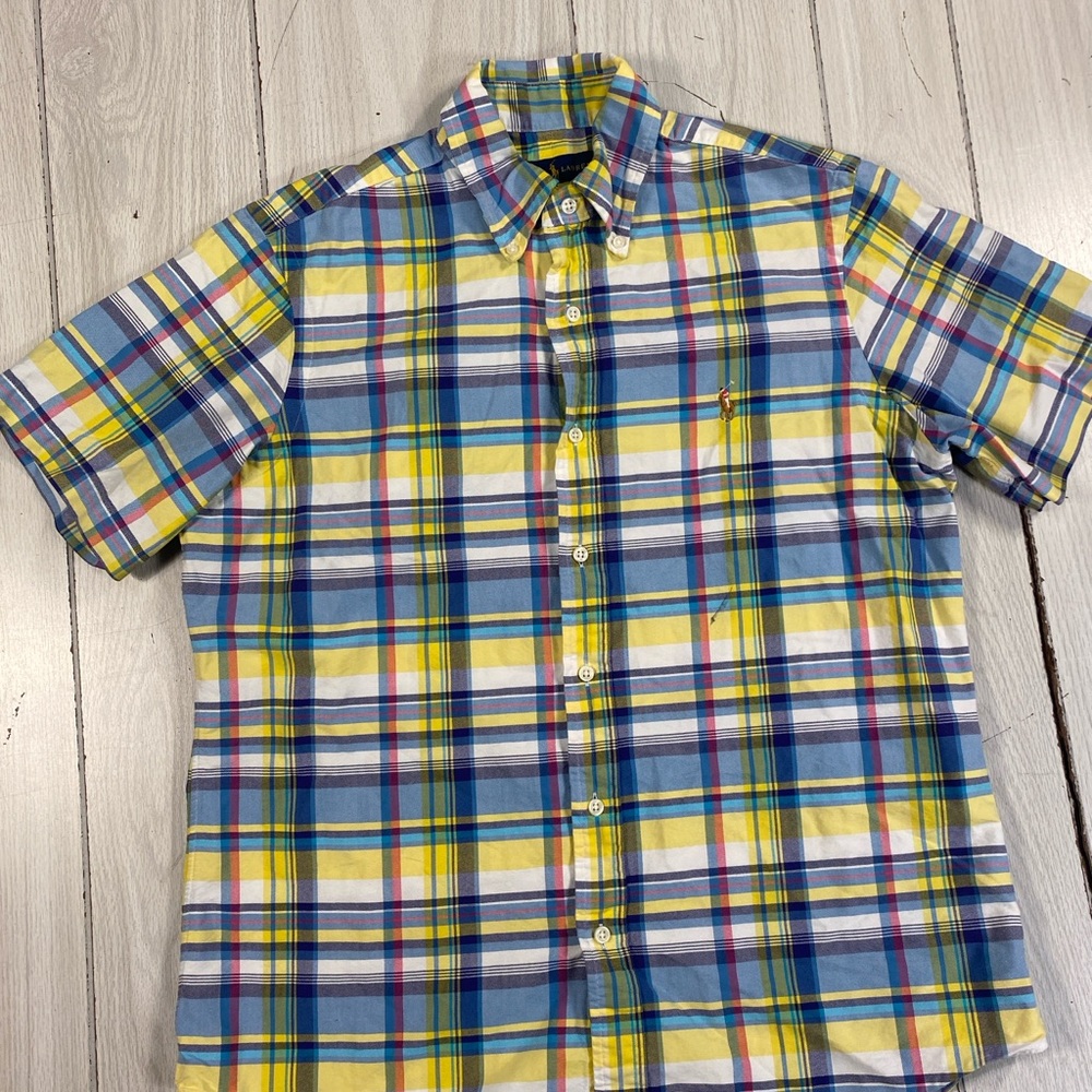 Polo Ralph Lauren Button Up Shirt Multicolor Plaid Classic Fit Logo  Medium